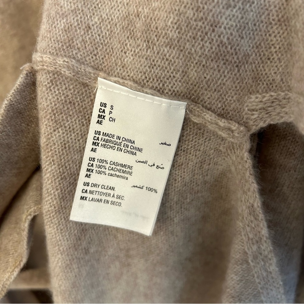Charter Club Tie-Waist Longline 100% Cashmere Cardigan in Pearl Taupe Heather S - Picture 9 of 9
